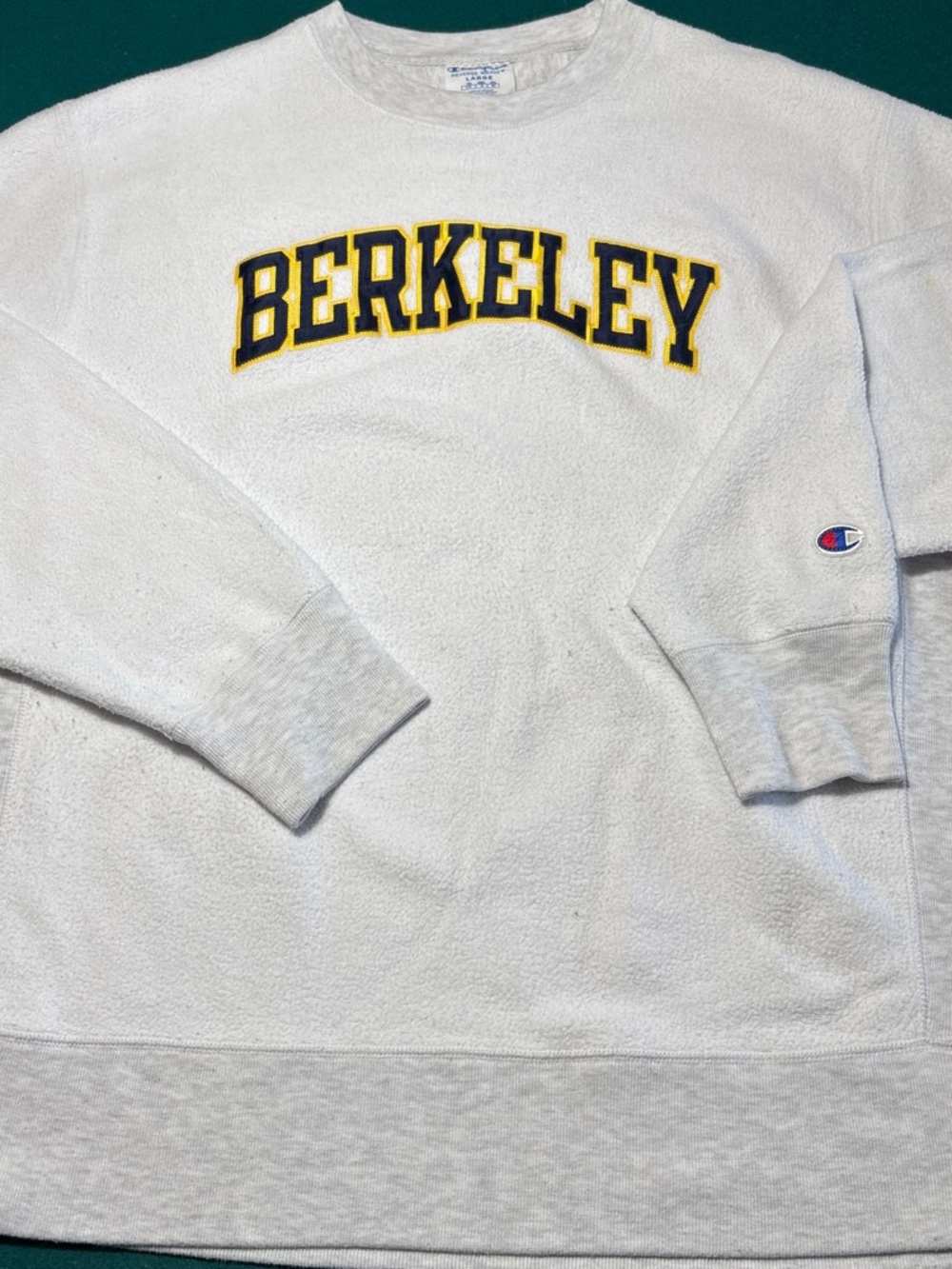 VTG 90’s Champion Reverse Weave White Berkeley Crewneck Sweatshirt L , $72